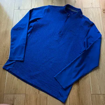 새상품급 L 아디다스 골프 하프 지퍼 긴팔 셔츠 트레이닝복 블루