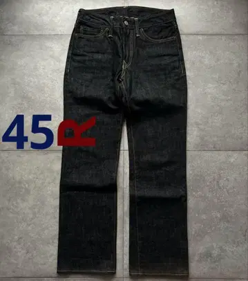 새상품급 45rpm 코튼 데님 다크 네이비 자수