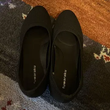 fuwaraku 블랙 플랫슈즈