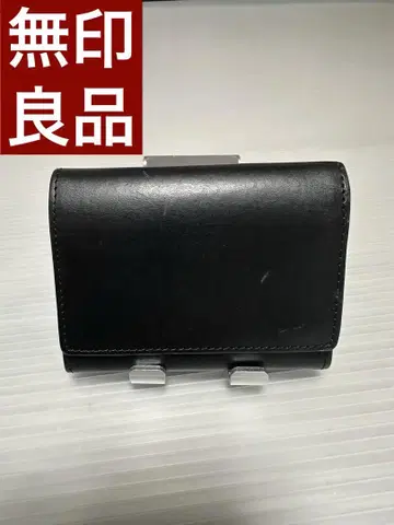 [ 완판템 ] 무인양품 3단 폴더형 지갑 가죽 블랙