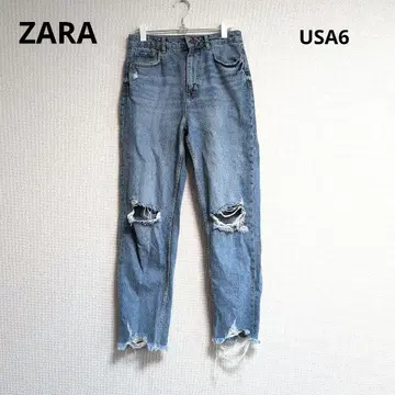 0351 자라 데미지 데님 팬츠 청바지 USA6
