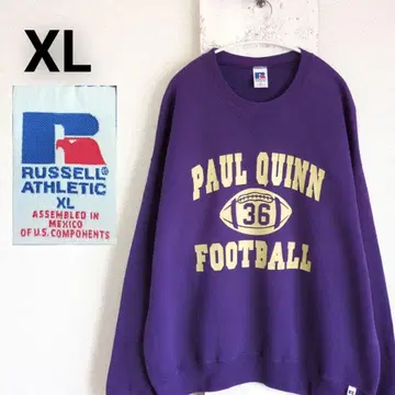 구제 의류 러셀 애슬레틱 맨투맨 XL 퍼플 칼리지 로고 프린트