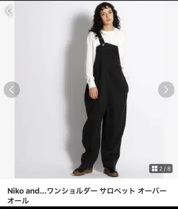 nikoand 원숄더 살로펫 블랙 데님 오버롤 L