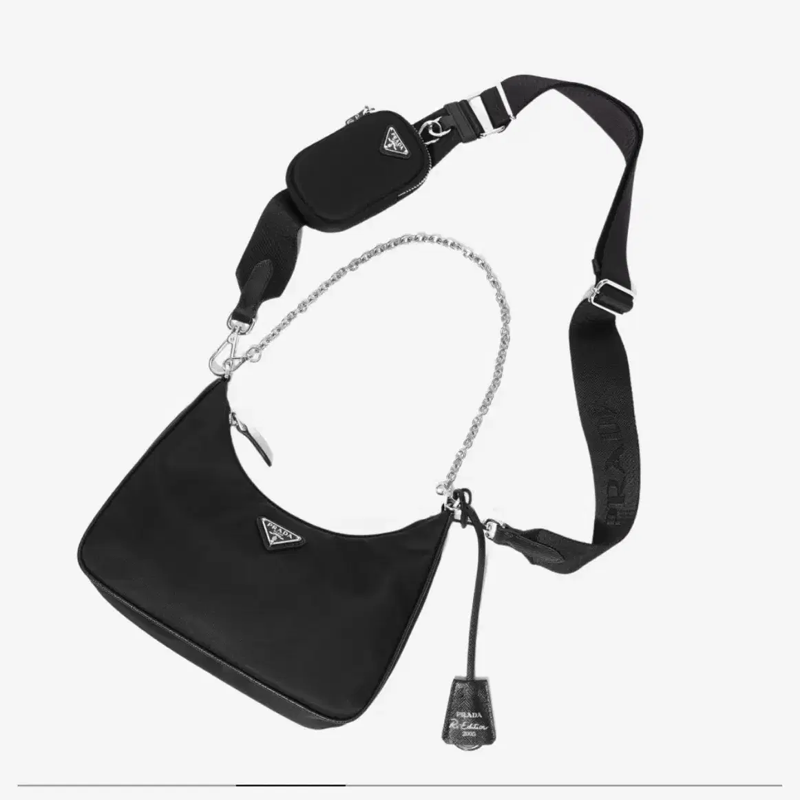 Authentic 100% Prada Re-edition 2005 Rina Nylon Shoulder & Cross Bag (Almost New)