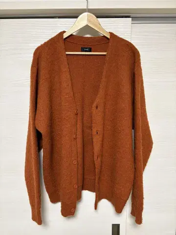 BEAMS 오렌지 가디건 V넥 L 사이즈
