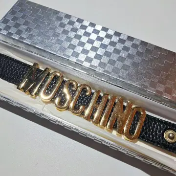Moschino 로고 팔찌 뱅글 블랙/골드 ot0263