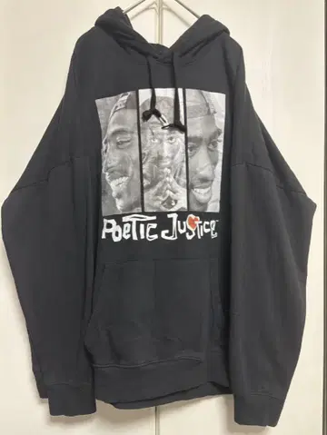 Poetic Justice 블랙 후드티 2XL
