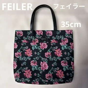 새상품급 FEILER 페이러 토트백 블랙 꽃무늬