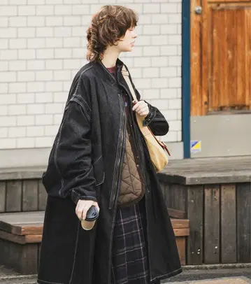 [ forksy. ] 2WAY 데님 모즈 코트/베스트