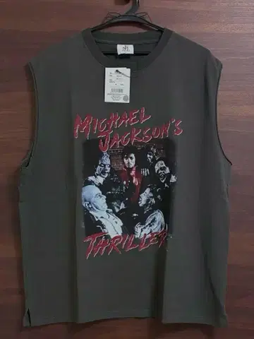 마이클 잭슨 스릴러 슬리브리스 상의 T셔츠 탱크탑 L