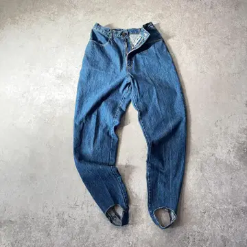 80s 90s 빈티지 스트랩 데님 팬츠 고리 레깅스 데님 레트로