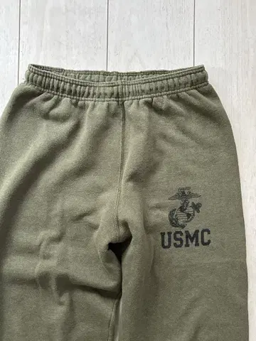 USMC 로고 올리브 그린 스웨트 팬츠