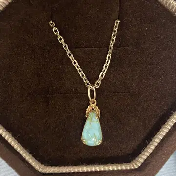 agete 터콰이즈 펄 목걸이 silver925 골드