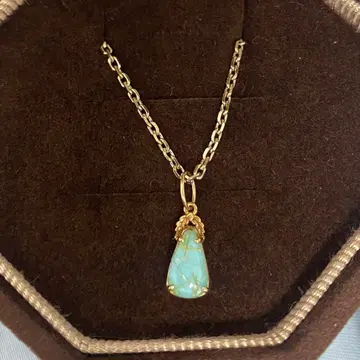 agete 터콰이즈 펄 목걸이 silver925 골드