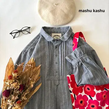 b1452* 마슈카슈 프론트 턱 코튼 린넨 튜닉 셔츠