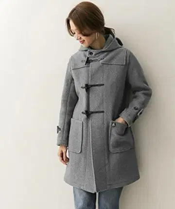 ORCIVAL 오르치발 헤링본 더플 코트 그레이