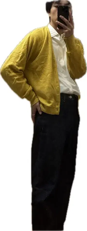 80s 빈티지 NOMELLE 머스타드 가디건