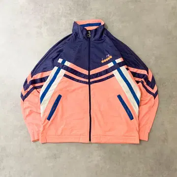90s 구제 의류 DIADORA 트랙 자켓 자수 코랄 핑크 DB374