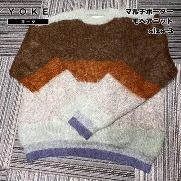 YOKE 멀티 보더 모헤어 니트 사이즈 3