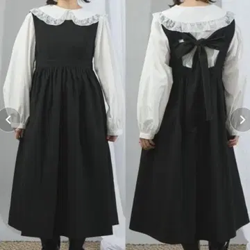 [ 미사용 새상품 merry jenny ] 블랙 리본 롱 원피스