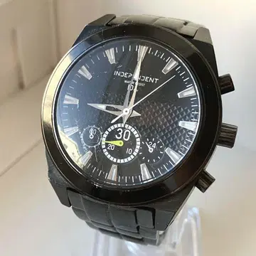 INDEPENDENT 블랙 크로노그래프 손목시계