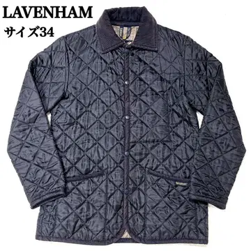 라벤햄 영국제 네이비 퀼팅 자켓 코듀로이 옷깃 34