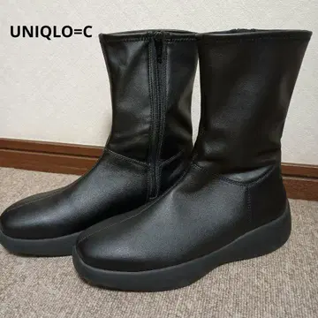 UNIQLO C 블랙 지퍼 스트레치 부츠 23.5 cm