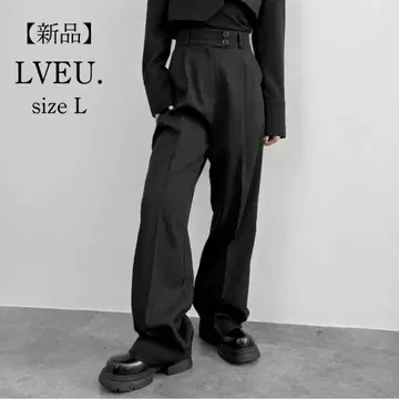 새상품 택 포함 LVEU. 러브유 하이웨스트 롱 슬랙스 팬츠 블랙