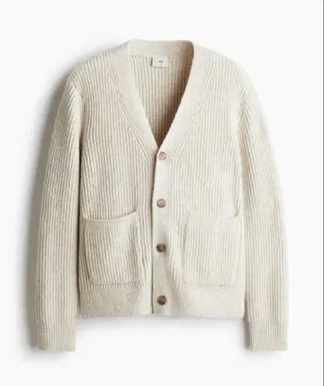 H&M 레귤러핏 리브니트 가디건 라이트 베이지 XL