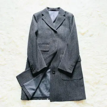 새상품급 MARGARET HOWELL 울 체스터 코트 다크 그레이