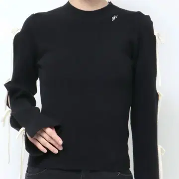 EATME 리본 슬리브 니트 TOP