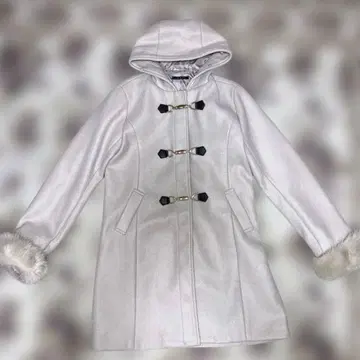 핑크 화이트 더플 코트 히메 스타일 헤이세이 히메 갸루 Y2K