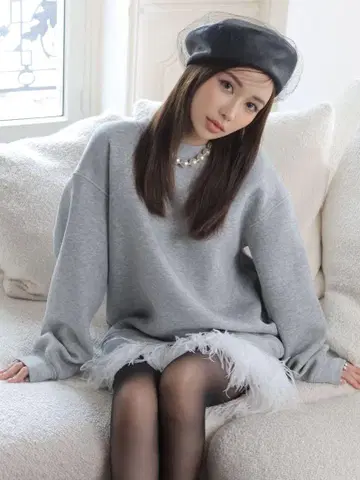 페더 헴 맨투맨 원피스