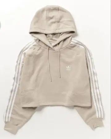미사용 adidas 베이지 크롭 후드티 medium
