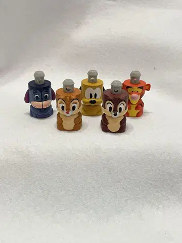 디즈니 캐릭터 피규어 5개 세트 키링 토템폴