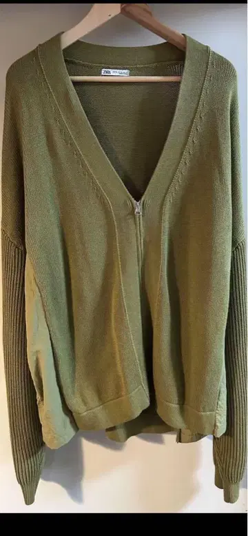 ZARA 올리브 그린 가디건 US 사이즈 XL