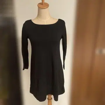 시빌라 밑단 디자인 튜닉 원피스 블랙 M