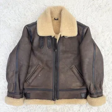 young 양가죽 리얼 무스탕 두툼한 B-3 플라이트 자켓 XL