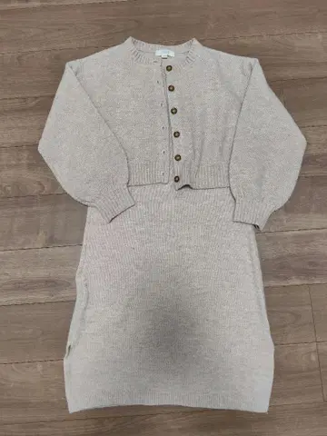 B:MING by BEAMS 베이지 니트 원피스 셋업