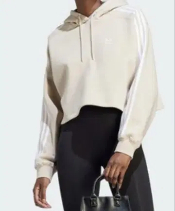 adidas 크롭 후디 베이지