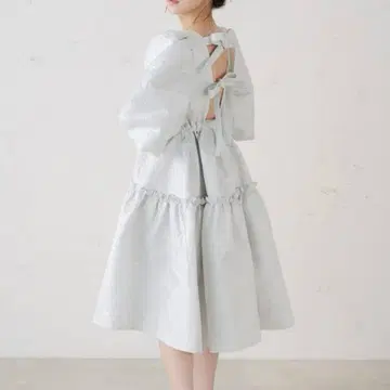 qumerry. 프클 자카드 백리본 원피스 실버