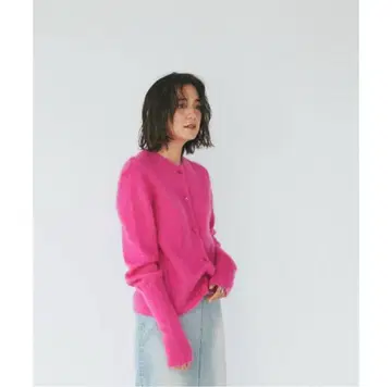 [ MEYAME 메야메 ] 니트 가디건 shinzone 블루 모헤어