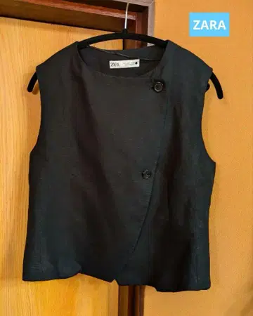 ZARA 블랙 베스트 L 크로스오버 베스트 더블 버튼