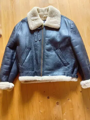 레어 블랙 Schott 샷 B-3 플라이트 자켓 USA 무스탕 천연 가죽