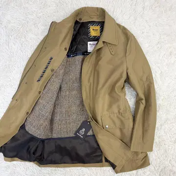 미사용급! 켄트 x 해리스 트위드 60/40 크로스 미들 기장 코트 M