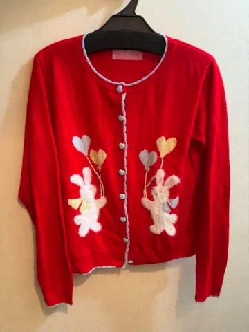 하트 벌룬 토끼 가디건 나일 퍼치