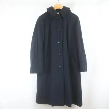 VINTAGE 스웨덴군 울 후드 롱 스탠 칼라 코트