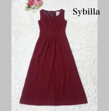 [ 새상품급 ] Sybilja 울 슬리브리스 맥시 원피스 보르도 M