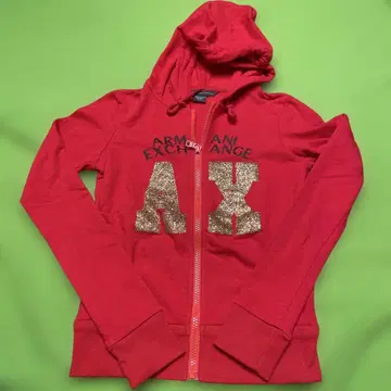 ARMANI EXCHANGE 빨간색 후드 부착 후드티 XS