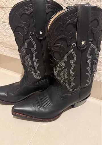 새상품급 Tony Lama 블랙 웨스턴 부츠